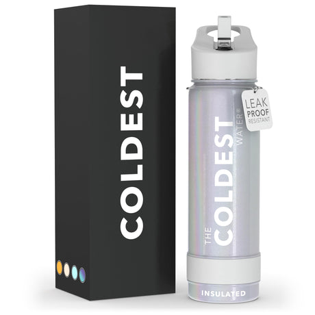 Coldest Insulated Water Bottle with Straw Lid - Stainless Steel Metal Thermos for Men & Women (Matte Black, 32 oz)