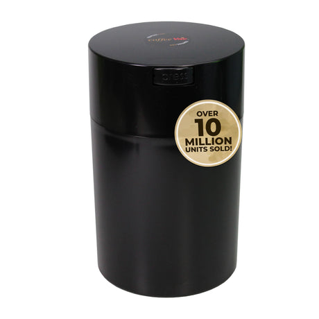 1LB Patented Airtight Multi-use Vacuum Works as Smell Proof Ground Coffee Bean Containers. Black Cap and Body, 1.85-Liter/1.6-Quart