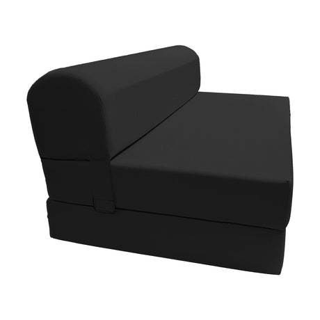 D&D Futon Furniture Sleeper Chair Folding Bed, Studio Sofa Guest Folded Mattress, High Density Foam (70 x 24 x 6, Navy Blue)