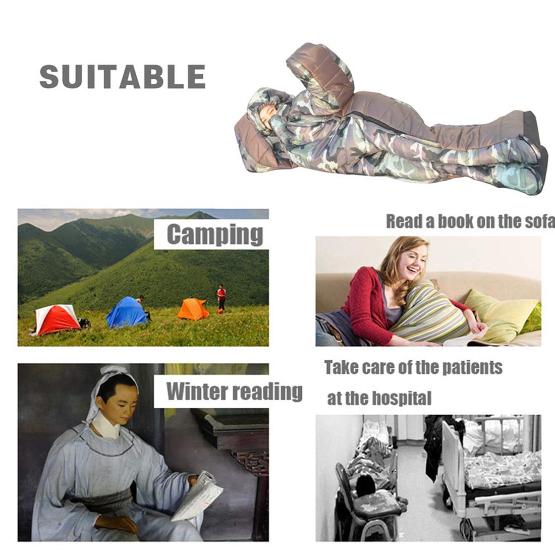 Gaorui Humanoid Outdoor Camping Winter Indoor Portable Ultralight Warm Adult Windproof Sleeping Bag