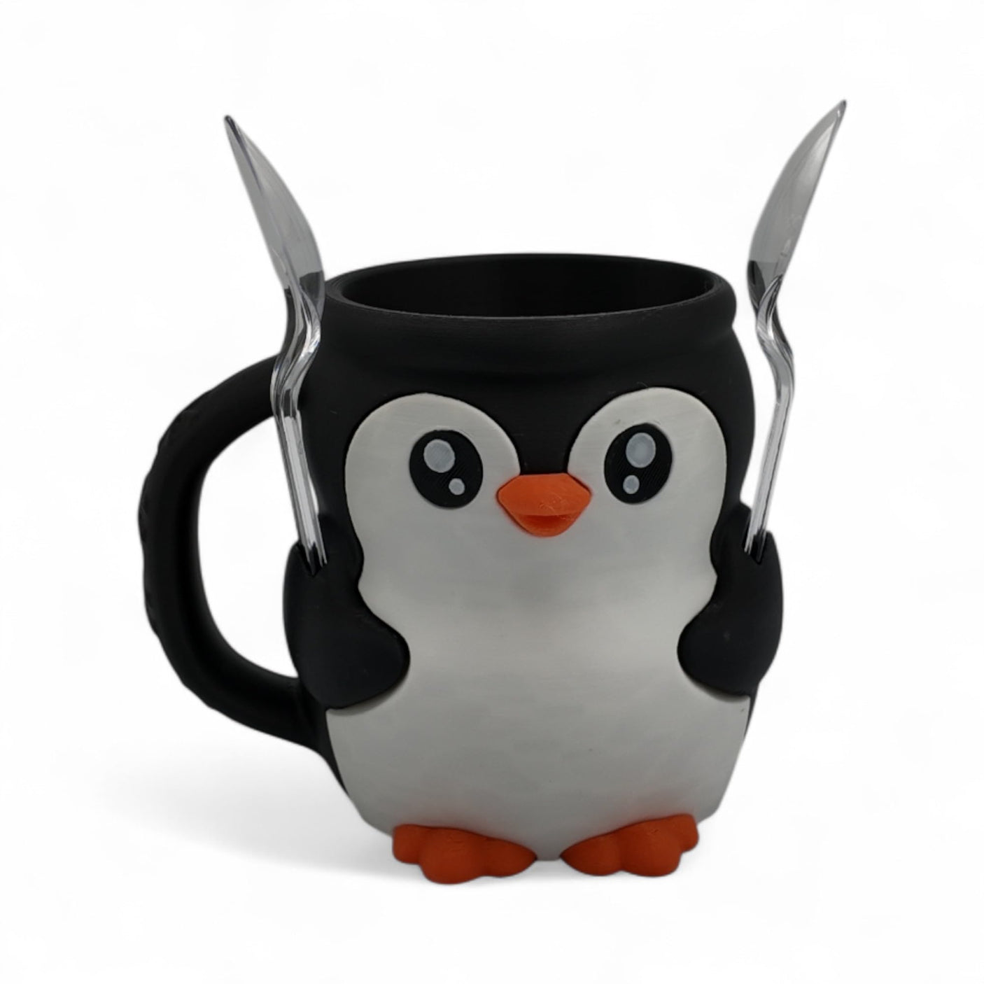Penguin Ice Cream Pint Holder – Fits Standard Pints – Dual Spoon Sockets – Keeps Hands Warm – Fun Penguin Design with Vibrant Colors – Reusable Ice Cream Sleeve - Ramen Noodle Holder