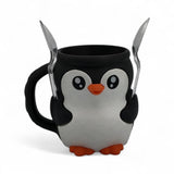 Penguin Ice Cream Pint Holder – Fits Standard Pints – Dual Spoon Sockets – Keeps Hands Warm – Fun Penguin Design with Vibrant Colors – Reusable Ice Cream Sleeve - Ramen Noodle Holder