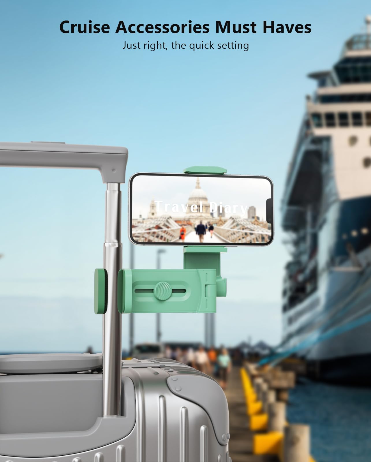 MiiKARE Airplane Travel Essentials Phone Holder, Universal Handsfree Phone Mount for Flying with 360 Degree Rotation, Accessory for Airplane, Travel Must Haves Phone Stand for Desk, Tray Table