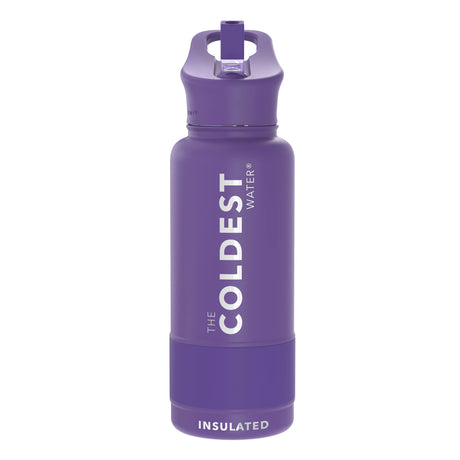 Coldest Insulated Water Bottle with Straw Lid - Stainless Steel Metal Thermos for Men & Women (Matte Black, 32 oz)