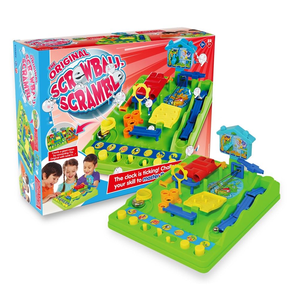 Screwball Scramble Level Up Kids Board Game- Timed Marble Run Obstacle Course Kids Games - Holiday Toys and Christmas Games - Toddler Ages 5 Years and Up