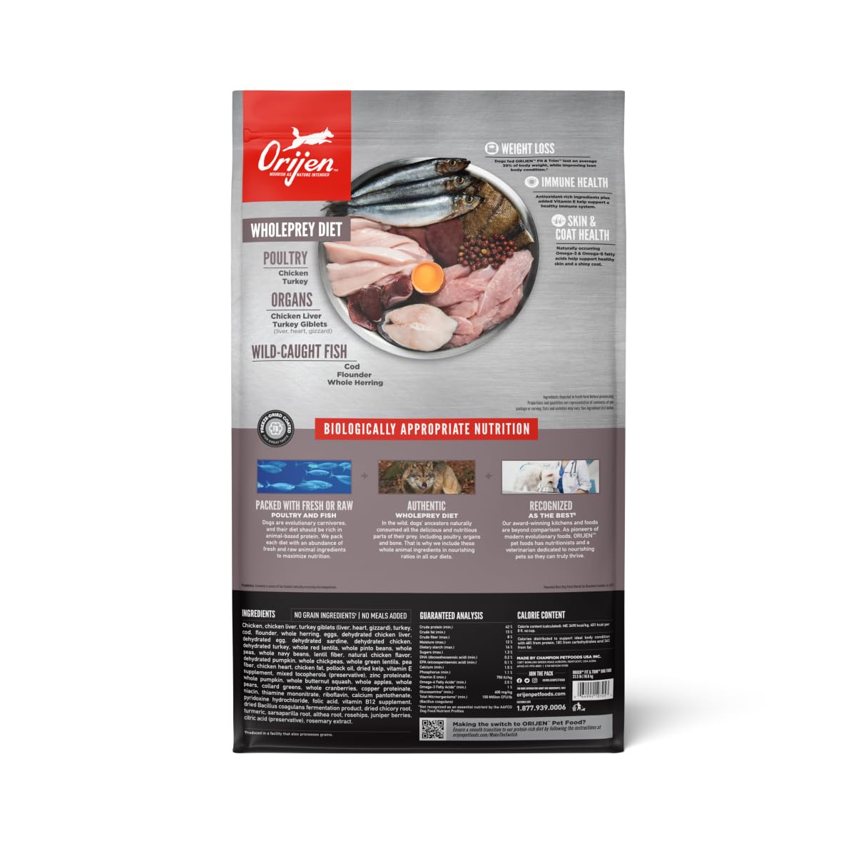 ORIJEN Dry Dog Food, Grain Free Dry Dog Food for All Life Stages, Fresh or Raw Ingredients, 13lb, Multiple Options