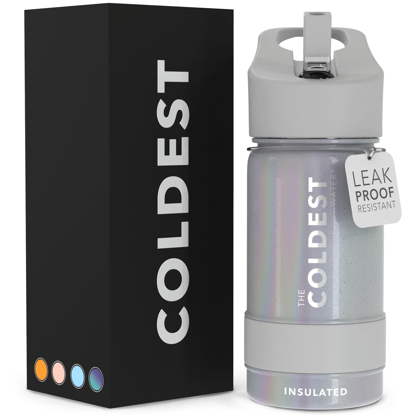 Coldest Insulated Water Bottle with Straw Lid - Stainless Steel Metal Thermos for Men & Women (Matte Black, 32 oz)