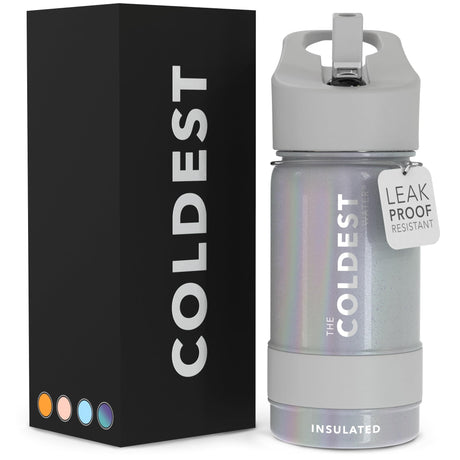 Coldest Insulated Water Bottle with Straw Lid - Stainless Steel Metal Thermos for Men & Women (Matte Black, 32 oz)