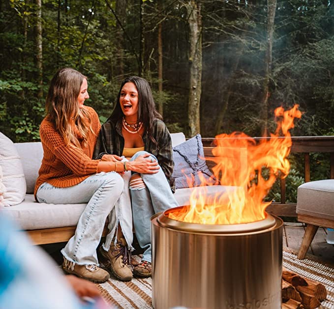 Solo Stove Bonfire with Stand | 19.5" Smokeless Fire Pit, Removable Ash Pan | Portable Stainless Steel Wood Burning Outdoor Fireplace, Ideal for 4–6 People, 21.75 lbs