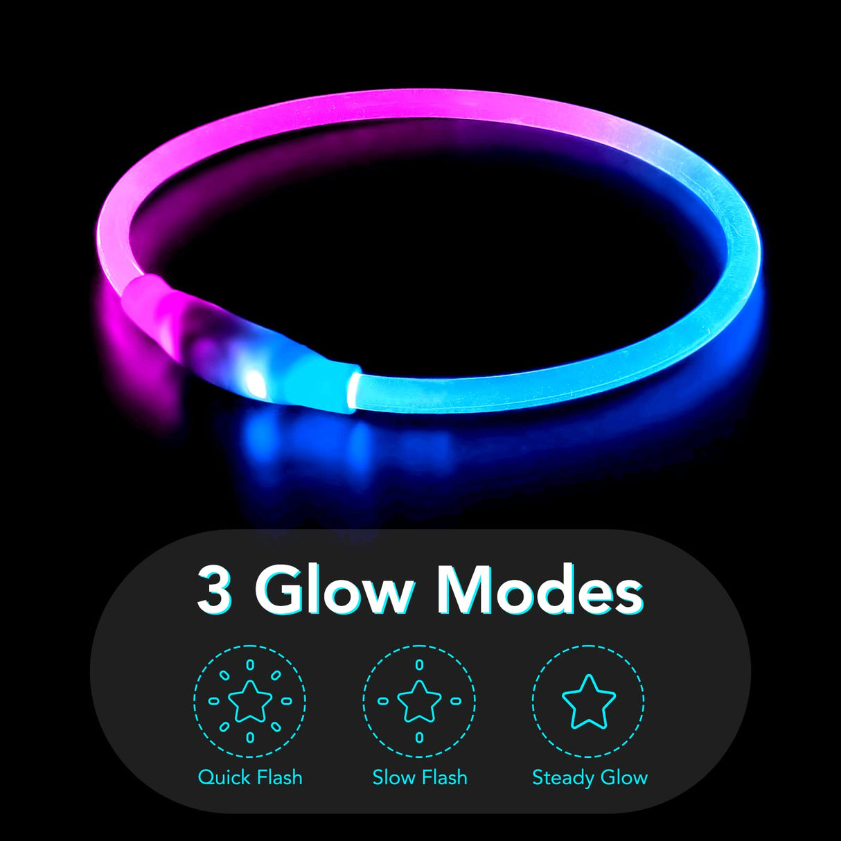 Colaseeme LED Dog Collar Light Up Dog Collars 1 Count USB Rechargeable TPU Glow Safety Basic Dog Collars, Please Do Not Use Fast Charging (Green)