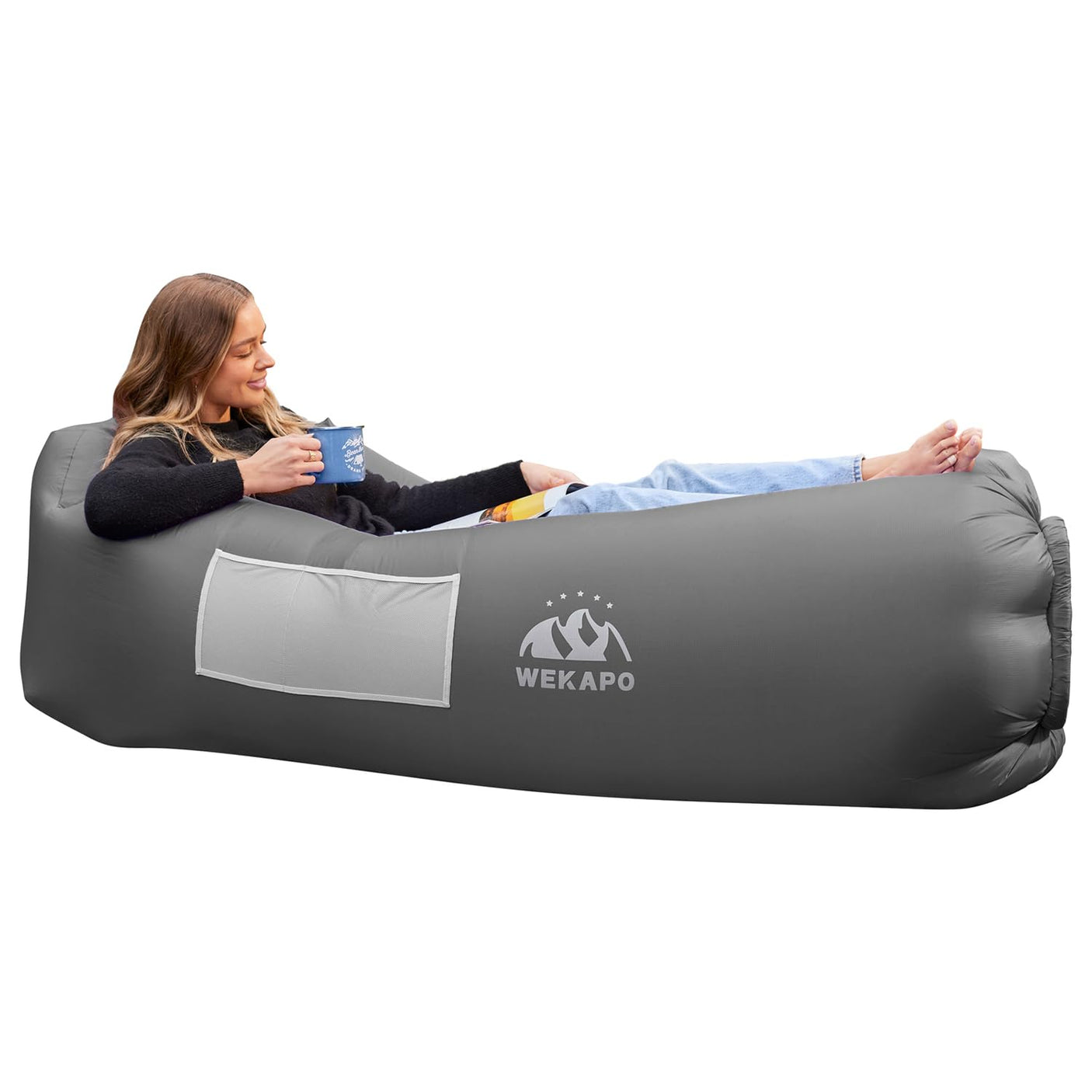 WEKAPO Inflatable Lounger Air Sofa Hammock-Portable,Water Proof& Anti-Air Leaking Design-Ideal Couch for Backyard Beach Traveling Camping Picnics & Music Festivals