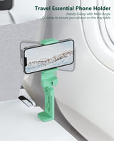 MiiKARE Airplane Travel Essentials Phone Holder, Universal Handsfree Phone Mount for Flying with 360 Degree Rotation, Accessory for Airplane, Travel Must Haves Phone Stand for Desk, Tray Table