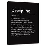 Inspirational Office Wall Decor Motivational Discipline Noun Canvas Wall Art Posters Prints Entrepreneur Quote Wall Picture Paintings Artwork Home Bedroom Framed Ready to Hang[12''W X 18''H]