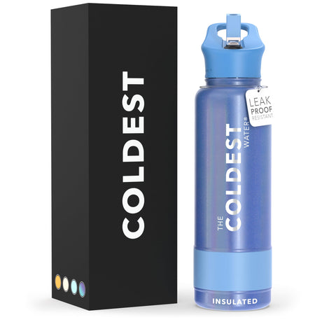 Coldest Insulated Water Bottle with Straw Lid - Stainless Steel Metal Thermos for Men & Women (Matte Black, 32 oz)