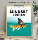 Motivational Wall Art Posters for Home, Office - Mindset is Everything - LARGE 11X14 - Inspirational Gifts for Men, Students - Entrepreneur Wall Art Decor - Uplifting Self-Improvement Positive Quotes