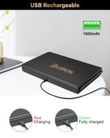 JUSRON 360 Viewing Angle Self Hair Cutting Mirror, Clear Anti-Fog HD Glass (Black Without LED Without Accessories)