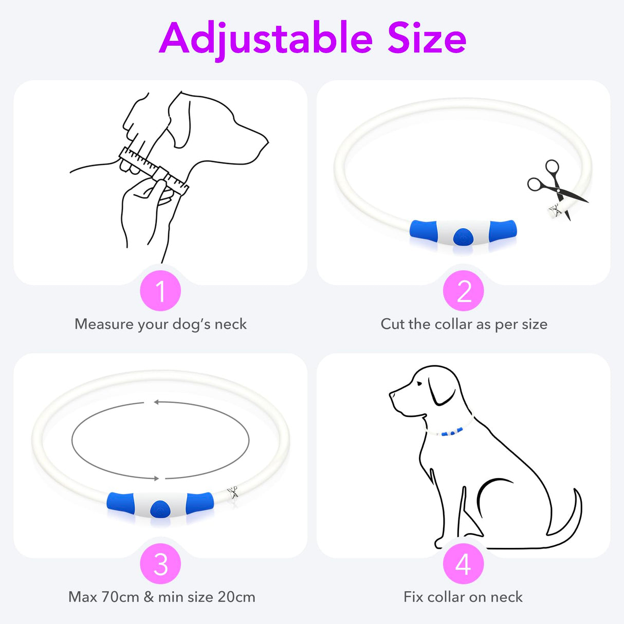 Colaseeme LED Dog Collar Light Up Dog Collars 1 Count USB Rechargeable TPU Glow Safety Basic Dog Collars, Please Do Not Use Fast Charging (Green)