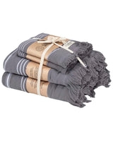 Sand Cloud Turkish Bath Towels Bundle for Bathroom, Set of 4 (Classic Green) - Large Size - 100% Certified Organic Cotton Yarn is Lightweight, Soft & Absorbent - Premium Bath Towels Dry Faster