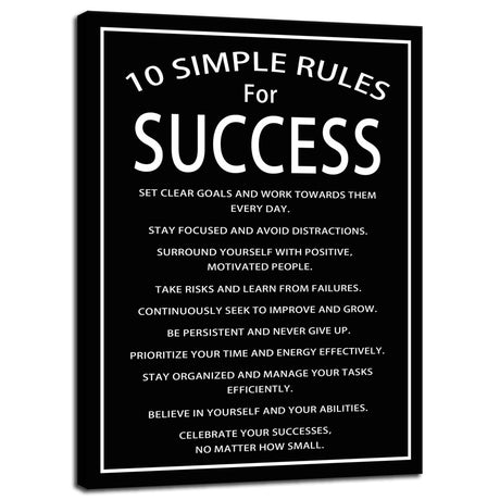Inspirational Office Wall Decor Motivational Discipline Noun Canvas Wall Art Posters Prints Entrepreneur Quote Wall Picture Paintings Artwork Home Bedroom Framed Ready to Hang[12''W X 18''H]
