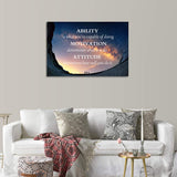 Success Tree Inspirational Quote Canvas Wall Art Motivational Motto Painting Inspiring Entrepreneur Posters Prints Artwork Decor Framed for Home Office Classroom Ready to Hang - 12" Wx18 H