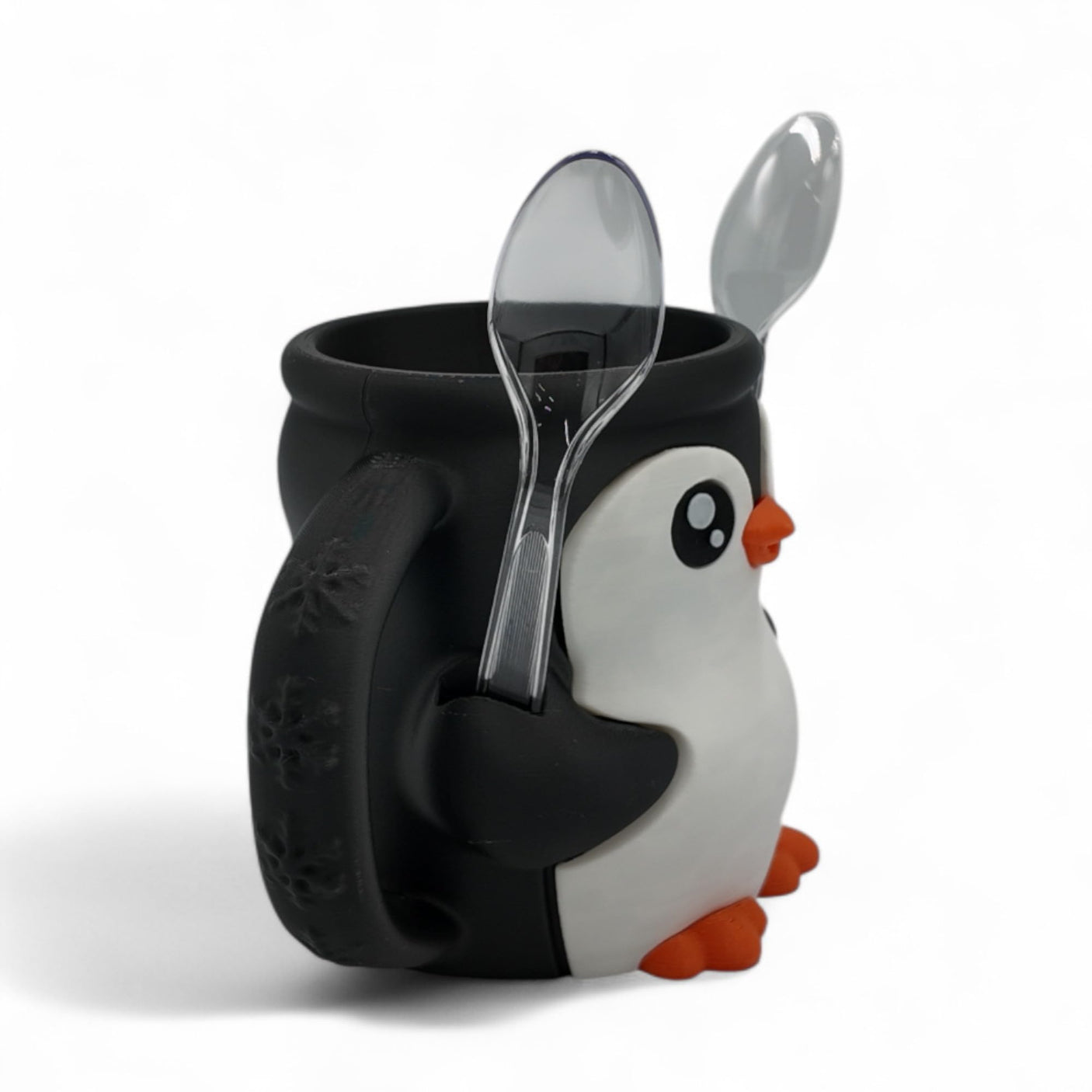Penguin Ice Cream Pint Holder – Fits Standard Pints – Dual Spoon Sockets – Keeps Hands Warm – Fun Penguin Design with Vibrant Colors – Reusable Ice Cream Sleeve - Ramen Noodle Holder