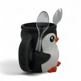 Penguin Ice Cream Pint Holder – Fits Standard Pints – Dual Spoon Sockets – Keeps Hands Warm – Fun Penguin Design with Vibrant Colors – Reusable Ice Cream Sleeve - Ramen Noodle Holder