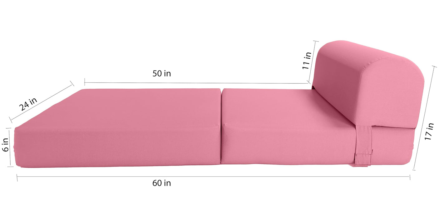 D&D Futon Furniture Sleeper Chair Folding Bed, Studio Sofa Guest Folded Mattress, High Density Foam (70 x 24 x 6, Navy Blue)
