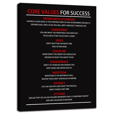 Inspirational Office Wall Decor Motivational Discipline Noun Canvas Wall Art Posters Prints Entrepreneur Quote Wall Picture Paintings Artwork Home Bedroom Framed Ready to Hang[12''W X 18''H]