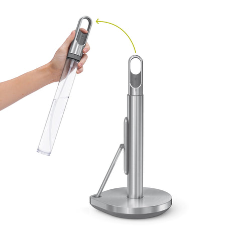 simplehuman Standing Paper Towel Holder with Spray Pump, Brass Stainless Steel, Gold
