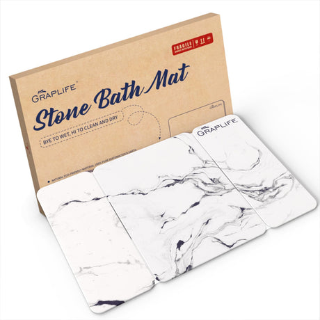 Stone Bath Mat, Diatomaceous Earth Shower Mat, Non-Slip Super Absorbent Quick Drying Bathroom Floor Mat, Natural, Easy to Clean (23.6 x 15.35 Darkgrey)