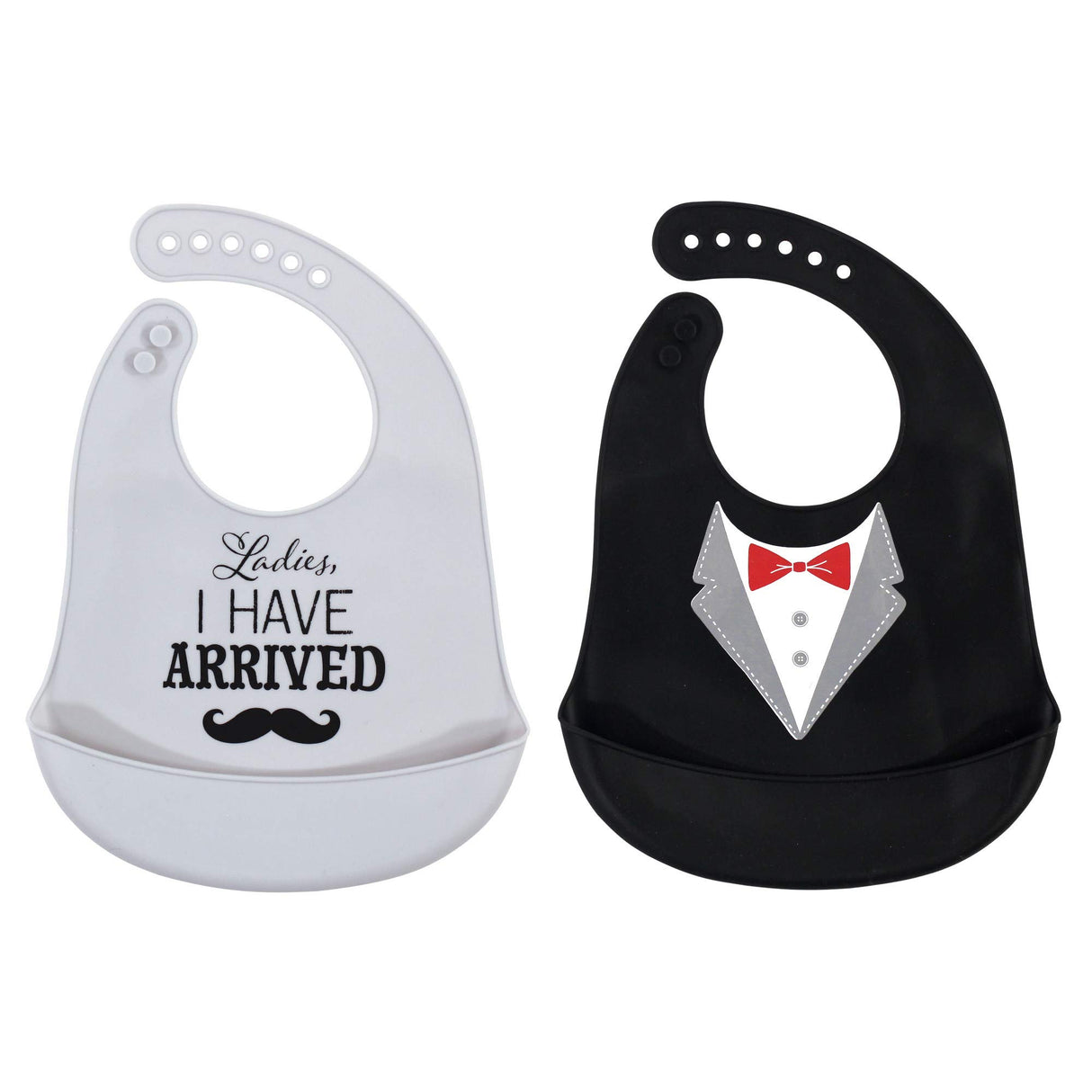 Hudson Baby Unisex Baby Silicone Bibs, Perfect Gentlemen, One Size