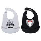 Hudson Baby Unisex Baby Silicone Bibs, Perfect Gentlemen, One Size