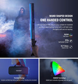 NEEWER RGB LED Video Light Stick, Touch Bar & APP Control, Magnetic Handheld Photography Lighting Wand, Dimmable 3200K~5600K CRI98+ Full Color LED Light with 6400mAh Battery, 17 Scenes, RGB1