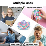 Gear Ball 3D Printed Cube Fidget Toy,Gear Sphere Fidget Toys,Sensory Toys for Stress and Anxiety Relief, Desk Toy Fidget Spinners,Stocking Stuffers for Adults & Kids Gift(Blue Green, 3.1 Inch)