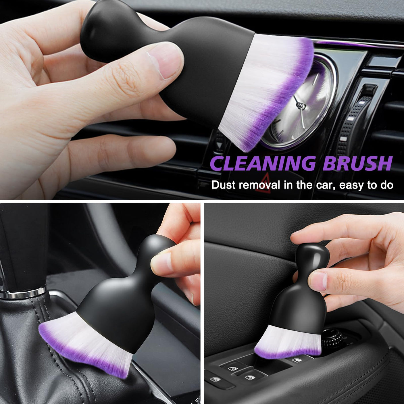Ouzorp Car Interior Dust Brush, Car Detailing Brush, Soft Bristles Detailing Brush Dusting Tool for Automotive Dashboard, Air Conditioner Vents, Leather, Computer,Scratch Free