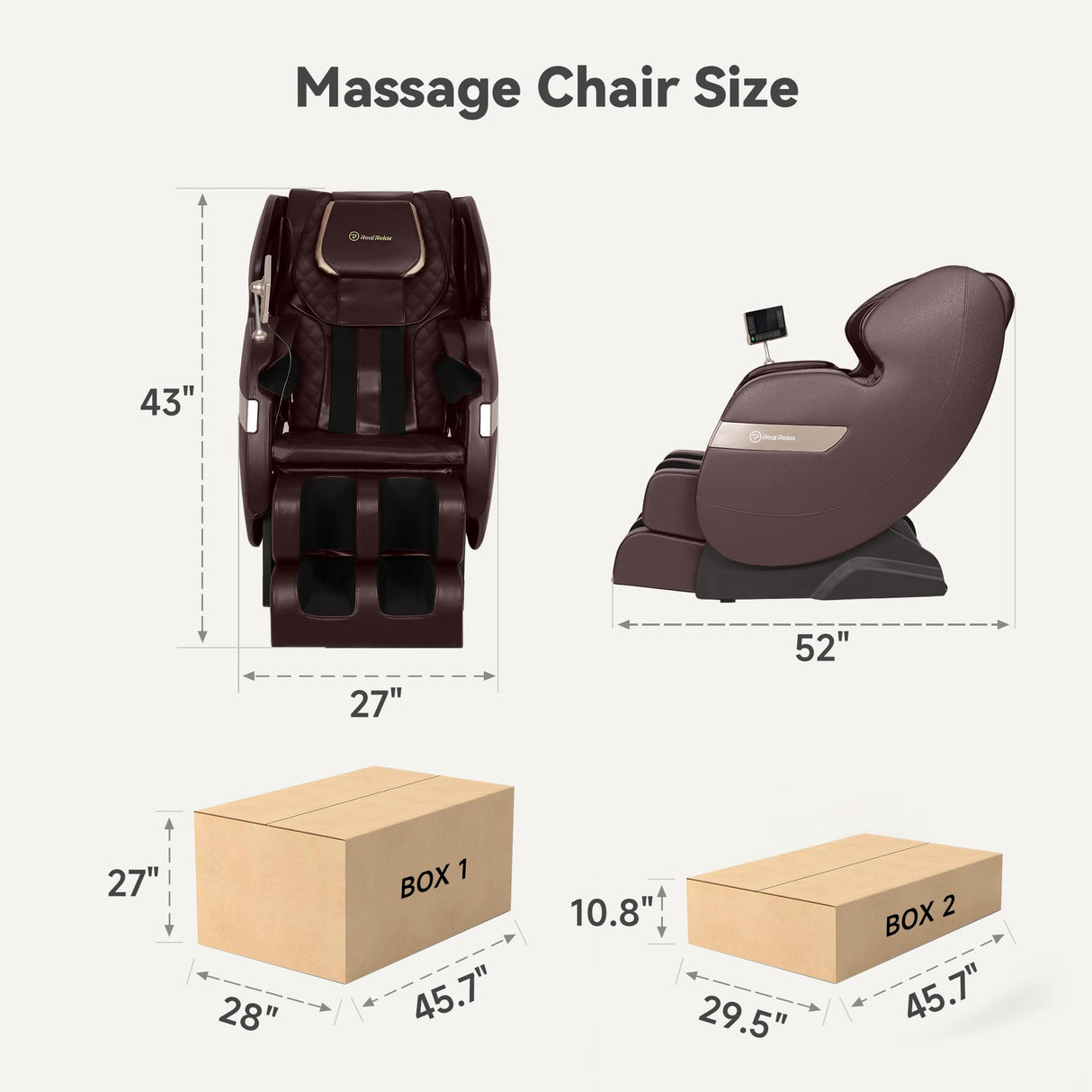 Real Relax 2024 Dual Core S Track Full Body Zero Gravity Massage Chair Recliner with App Control, Black
