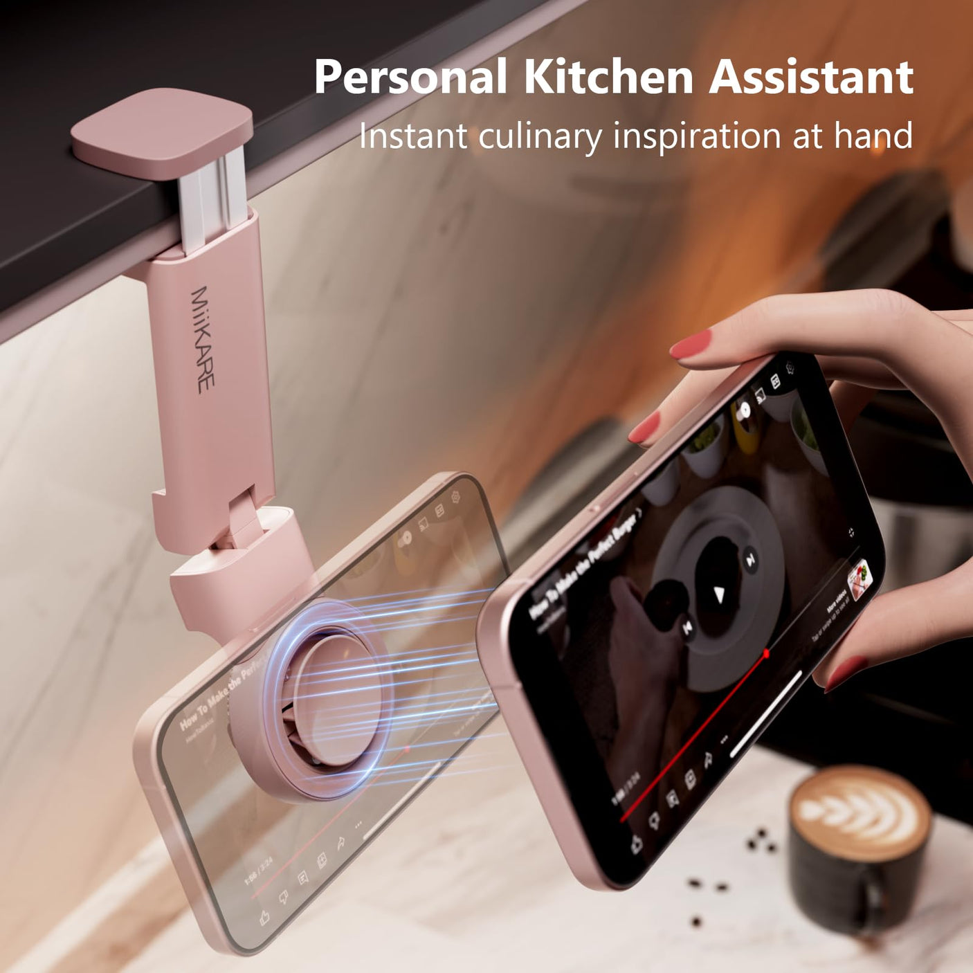 MiiKARE Airplane Travel Essentials Phone Holder, Universal Handsfree Phone Mount for Flying with 360 Degree Rotation, Accessory for Airplane, Travel Must Haves Phone Stand for Desk, Tray Table