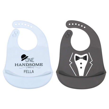 Hudson Baby Unisex Baby Silicone Bibs, Perfect Gentlemen, One Size