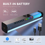 NEEWER RGB LED Video Light Stick, Touch Bar & APP Control, Magnetic Handheld Photography Lighting Wand, Dimmable 3200K~5600K CRI98+ Full Color LED Light with 6400mAh Battery, 17 Scenes, RGB1