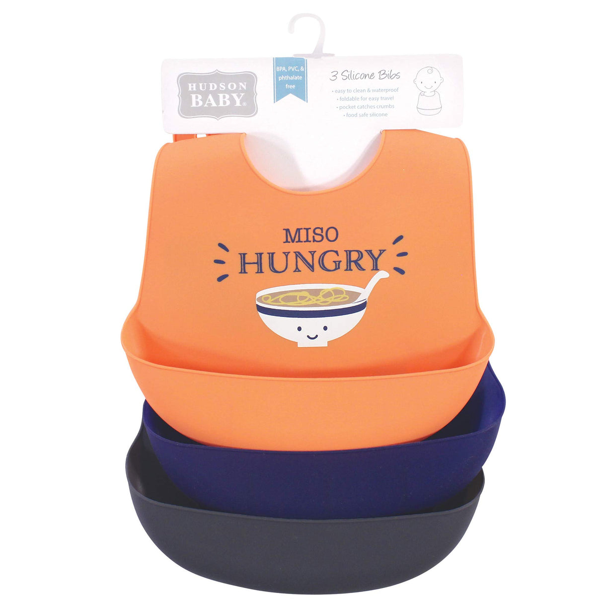 Hudson Baby Unisex Baby Silicone Bibs, Perfect Gentlemen, One Size