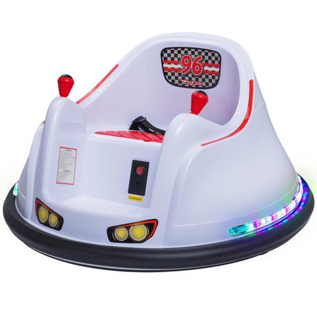 Flybar 6V Blue Glow Bumper Car for Kids – LED Ride-On Toy with 360° Spin, Rechargeable Battery, and Soft Rubber Bumpers – Safe Indoor Fun for Toddlers Ages 1.5+, Up to 66 lbs