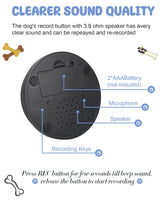 Dog Buttons for Communication, 8 Pcs Dog Talking Button Set, 30s Recordable Voice Pet Buzzer Training Buttons, Speaking Button for Dogs with Waterproof Anti-Slip Dog Button Mat and 48 Scene Stickers
