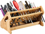 Bamboo Screwdriver Organizer Rack Desktop Hand Tool Stand and Repair Tool Storage Holder