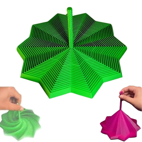 3D Printed Expanded Sensory Fidget Star, Fractal Fidget Hexagon with Handles, Colorful Whirling Spiral Design, 2025 New Star Shaped Fidget Star (A Type, Medium)