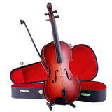 Wooden Miniature Violin with Stand, Bow and Case Mini Musical Instrument Violin Replica Collectible Figurines Dollhouse Accessories Model Home Decoration Display Ornament (3.15"x1.18"x0.59")