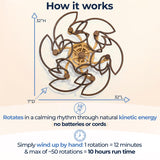 Mindsight Moving Kinetic Wall Art - Wind up to power peaceful motion (no battery) - Calming Wall Décor for Living Room, Office, Bedroom, Kitchen - Hand Crafted Wood - Ripple, Canyon Brown