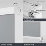 Motorized Smart Blind for Window with Remote Control, Automatic Blackout Roller Shade Customizable Size,with Valance Child Safety Rechargeable Battery Blinds (Full Blackout Black)