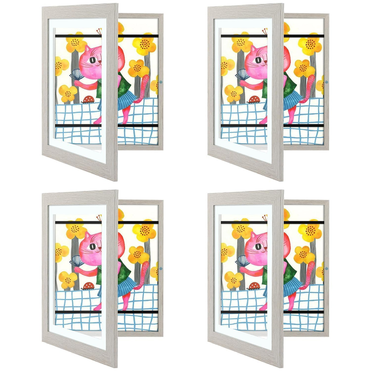 Golden State Art, 10x12.5 Kids Art Frames, Front-Opening Picture Frame Great for Kids Drawings, Artworks, Children Art Projects, Schoolwork, Home or Office (Walnut Set of 2)