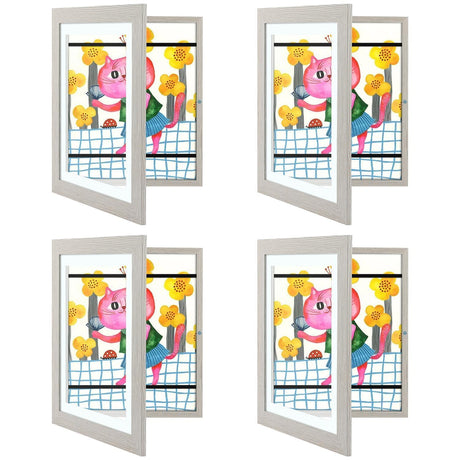 Golden State Art, 10x12.5 Kids Art Frames, Front-Opening Picture Frame Great for Kids Drawings, Artworks, Children Art Projects, Schoolwork, Home or Office (Walnut Set of 2)