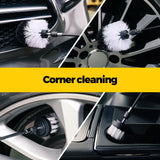 Holikme 6Pack Drill Brush Power Scrubber Cleaning Brush Extended Long Attachment Set All Purpose Drill Scrub Brushes Kit for Grout, Floor, Tub, Bathroom and Kitchen Surface,Scratch Brushes（Yellow）